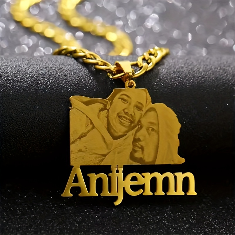 Custom Photo Pendant Necklace with Cuban Chain